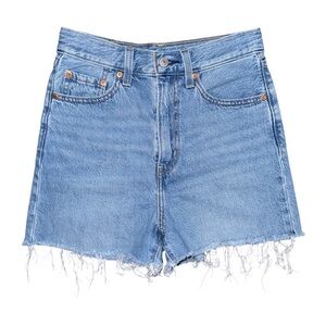 Levi’s Premium High Loose Denim Jean Shorts Women’s 24 Raw Hem Frayed High Rise